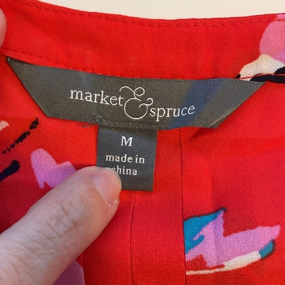 Stitch Fix Market & Spruce Red Floral Sleeveless Top - Picture 3 of 4
